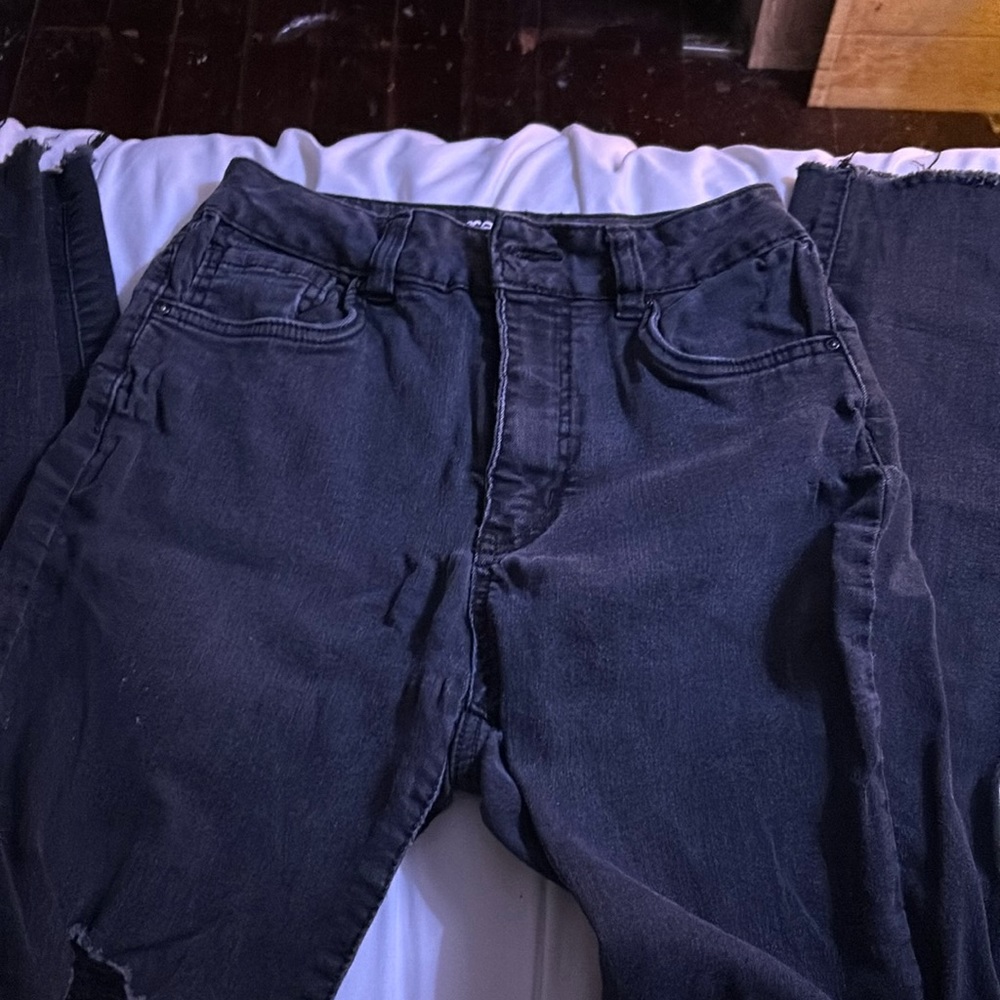 Black high-rise pants in size 25